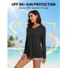 image:imageTACVASEN Womens Long Sleeve V Neck Tops Lightweight Quick Dry UPF 50 Sun Protection Workout Hiking Running Shirts02 Black