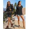 image:imageTACVASEN Womens Long Sleeve V Neck Tops Lightweight Quick Dry UPF 50 Sun Protection Workout Hiking Running Shirts02 Black
