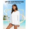 image:imageTACVASEN Womens Long Sleeve V Neck Tops Lightweight Quick Dry UPF 50 Sun Protection Workout Hiking Running Shirts03 White