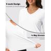 image:imageTACVASEN Womens Long Sleeve V Neck Tops Lightweight Quick Dry UPF 50 Sun Protection Workout Hiking Running Shirts03 White