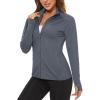 image:imageTACVASEN Womens Athletic Jackets Lightweight UV Protection Shirts Full Zip Workout Jacket UPF 50 Long Sleeve Sun Shirt05 Dark Gray