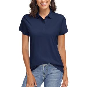 image:imageTACVASEN Womens Golf Polo Shirts Short Sleeve UPF 50 Sun Protection Golf Shirts for Women Quick Dry Collared Polos02navy