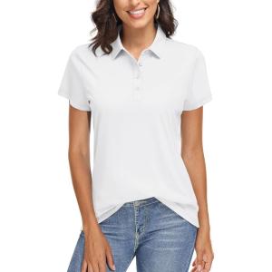 image:imageTACVASEN Womens Golf Polo Shirts Short Sleeve UPF 50 Sun Protection Golf Shirts for Women Quick Dry Collared Polos03white