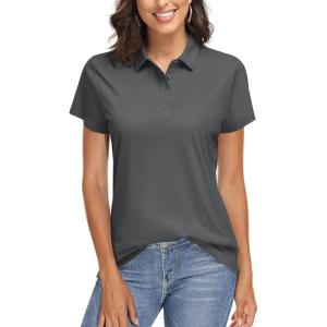image:imageTACVASEN Womens Golf Polo Shirts Short Sleeve UPF 50 Sun Protection Golf Shirts for Women Quick Dry Collared Polos05sea Grey