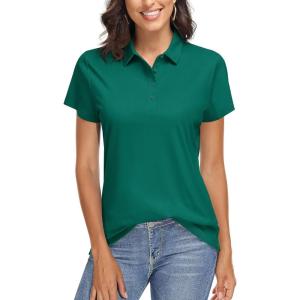 image:imageTACVASEN Womens Golf Polo Shirts Short Sleeve UPF 50 Sun Protection Golf Shirts for Women Quick Dry Collared Polos07egreen