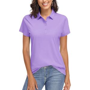 image:imageTACVASEN Womens Golf Polo Shirts Short Sleeve UPF 50 Sun Protection Golf Shirts for Women Quick Dry Collared Polos09light Purple