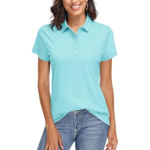 image:imageTACVASEN Womens Golf Polo Shirts Short Sleeve UPF 50 Sun Protection Golf Shirts for Women Quick Dry Collared Polos14light Lake Blue