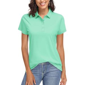 image:imageTACVASEN Womens Golf Polo Shirts Short Sleeve UPF 50 Sun Protection Golf Shirts for Women Quick Dry Collared Polos19mint Green