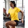 image:imageTACVASEN Womens Short Sleeve Workout Shirts UPF 50 Sun Protection Quick Dry Athletic Tops for Running Gym Tee04 Yellow