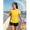 image:imageTACVASEN Womens Short Sleeve Workout Shirts UPF 50 Sun Protection Quick Dry Athletic Tops for Running Gym Tee04 Yellow