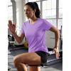 image:imageTACVASEN Womens Short Sleeve Workout Shirts UPF 50 Sun Protection Quick Dry Athletic Tops for Running Gym Tee05 Light Purple