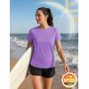 image:imageTACVASEN Womens Short Sleeve Workout Shirts UPF 50 Sun Protection Quick Dry Athletic Tops for Running Gym Tee05 Light Purple