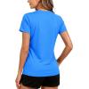 image:imageTACVASEN Womens Short Sleeve Workout Shirts UPF 50 Sun Protection Quick Dry Athletic Tops for Running Gym Tee06 Azure