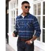 image:imageTACVASEN Mens Flannel Shirt Long Sleeve Plaid Shirts Cotton Lightweight Casual Button Down Work Shirt with 2 PocketsBlue Grey