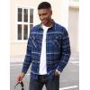image:imageTACVASEN Mens Flannel Shirt Long Sleeve Plaid Shirts Cotton Lightweight Casual Button Down Work Shirt with 2 PocketsBlue Grey