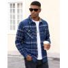 image:imageTACVASEN Mens Flannel Shirt Long Sleeve Plaid Shirts Cotton Lightweight Casual Button Down Work Shirt with 2 PocketsBlue Grey