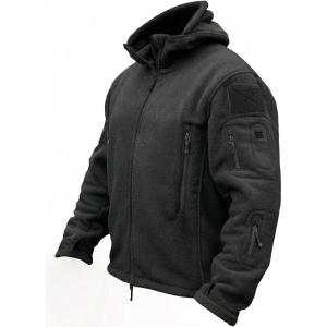 image:imageTACVASEN Tactical Jacket for Men Fleece Jackets Full Zip Military Hoodies Windproof Warm Winter Coat Outdoor Hunting01black