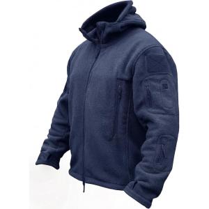 image:imageTACVASEN Tactical Jacket for Men Fleece Jackets Full Zip Military Hoodies Windproof Warm Winter Coat Outdoor Hunting04navy