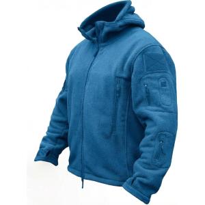 image:imageTACVASEN Tactical Jacket for Men Fleece Jackets Full Zip Military Hoodies Windproof Warm Winter Coat Outdoor Hunting08blue Green