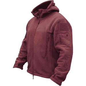 image:imageTACVASEN Tactical Jacket for Men Fleece Jackets Full Zip Military Hoodies Windproof Warm Winter Coat Outdoor Hunting09wine Red