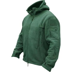 image:imageTACVASEN Tactical Jacket for Men Fleece Jackets Full Zip Military Hoodies Windproof Warm Winter Coat Outdoor Hunting10dark Green