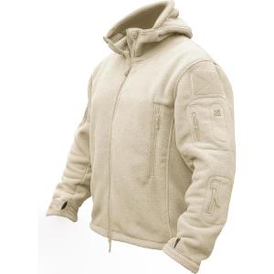 image:imageTACVASEN Tactical Jacket for Men Fleece Jackets Full Zip Military Hoodies Windproof Warm Winter Coat Outdoor Hunting11beige