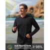 image:imageTACVASEN Mens Long Sleeve Active TShirts UPF 50 Hoodies Sun Protection Shirt Lightweight Quick Dry Rash Guards01 Black