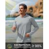 image:imageTACVASEN Mens Long Sleeve Active TShirts UPF 50 Hoodies Sun Protection Shirt Lightweight Quick Dry Rash Guards03 Light Gray