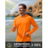 image:imageTACVASEN Mens Long Sleeve Active TShirts UPF 50 Hoodies Sun Protection Shirt Lightweight Quick Dry Rash Guards05 Orange