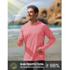 image:imageTACVASEN Mens Long Sleeve Active TShirts UPF 50 Hoodies Sun Protection Shirt Lightweight Quick Dry Rash Guards09 Grey Pink