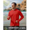 image:imageTACVASEN Mens Long Sleeve Active TShirts UPF 50 Hoodies Sun Protection Shirt Lightweight Quick Dry Rash Guards10 Tomato Red