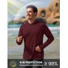 image:imageTACVASEN Mens Long Sleeve Active TShirts UPF 50 Hoodies Sun Protection Shirt Lightweight Quick Dry Rash Guards13 Wine Red
