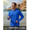 image:imageTACVASEN Mens Long Sleeve Active TShirts UPF 50 Hoodies Sun Protection Shirt Lightweight Quick Dry Rash Guards16 Color Blue