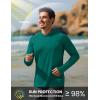 image:imageTACVASEN Mens Long Sleeve Active TShirts UPF 50 Hoodies Sun Protection Shirt Lightweight Quick Dry Rash Guards17 Emerald Green