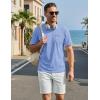 image:imageTACVASEN Mens Pocket TShirts Cotton Short Sleeve Tshirts Soft Crew Neck Lightweight Casual Basic Plain Summer TeesLight Blue Heather