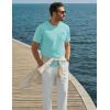 image:imageTACVASEN Mens Pocket TShirts Cotton Short Sleeve Tshirts Soft Crew Neck Lightweight Casual Basic Plain Summer TeesLight Lake Blue