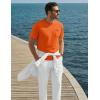 image:imageTACVASEN Mens Pocket TShirts Cotton Short Sleeve Tshirts Soft Crew Neck Lightweight Casual Basic Plain Summer TeesOrange