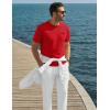 image:imageTACVASEN Mens Pocket TShirts Cotton Short Sleeve Tshirts Soft Crew Neck Lightweight Casual Basic Plain Summer TeesTomato Red