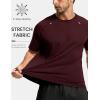 image:imageTACVASEN Mens Workout Shirts Athletic Dry Fit Mesh Short Sleeve Shirts Moisture Wicking Running Performance Gym Tee08 Wine Red