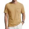 image:imageTACVASEN Mens Pocket TShirts Cotton Short Sleeve Tshirts Soft Crew Neck Lightweight Casual Basic Plain Summer TeesEarthy Yellow Heather