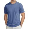 image:imageTACVASEN Mens Pocket TShirts Cotton Short Sleeve Tshirts Soft Crew Neck Lightweight Casual Basic Plain Summer TeesGrey Blue Heather
