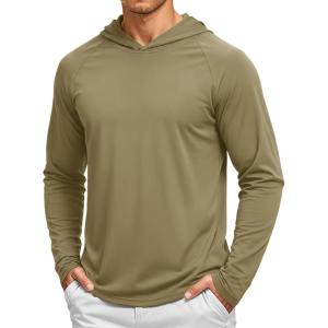 image:imageTACVASEN Mens Long Sleeve Active TShirts UPF 50 Hoodies Sun Protection Shirt Lightweight Quick Dry Rash Guards06 Dull Cyan