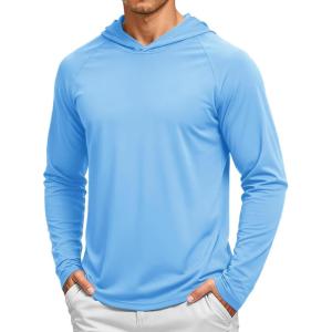 image:imageTACVASEN Mens Long Sleeve Active TShirts UPF 50 Hoodies Sun Protection Shirt Lightweight Quick Dry Rash Guards12 Blue
