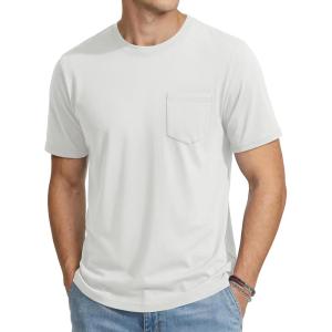 image:imageTACVASEN Mens Pocket TShirts Cotton Short Sleeve Tshirts Soft Crew Neck Lightweight Casual Basic Plain Summer Tees01 White