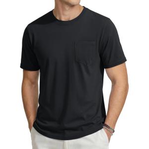 image:imageTACVASEN Mens Pocket TShirts Cotton Short Sleeve Tshirts Soft Crew Neck Lightweight Casual Basic Plain Summer Tees02 Black