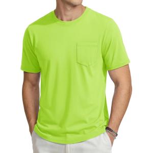 image:imageTACVASEN Mens Pocket TShirts Cotton Short Sleeve Tshirts Soft Crew Neck Lightweight Casual Basic Plain Summer TeesFgreen