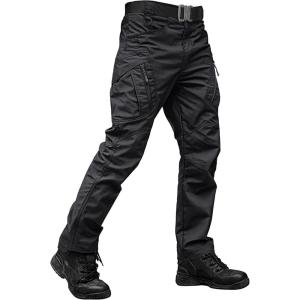 image:imageTACVASEN Mens Tactical Pants Waterproof Hiking Work Pants for Men Construction Stretch Cargo Trousers 9 PocketsBlack
