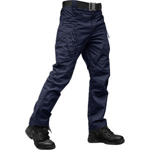 image:imageTACVASEN Mens Tactical Pants Waterproof Hiking Work Pants for Men Construction Stretch Cargo Trousers 9 PocketsNavy