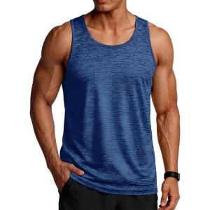 image:imageTACVASEN Mens Tank Tops Quick Dry Sleeveless Workout Muscle Shirt Athletic Bodybuilding Gym Performance Tee Shirts06 Medium Blue