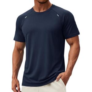 image:imageTACVASEN Mens Workout Shirts Athletic Dry Fit Mesh Short Sleeve Shirts Moisture Wicking Running Performance Gym Tee04 Navy